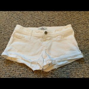 Hollister White Denim Low Rise Shorts